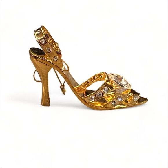 24K Gold Plated with Austrian Crystals Shoe by KG&C NWT - Picture 10 of 10